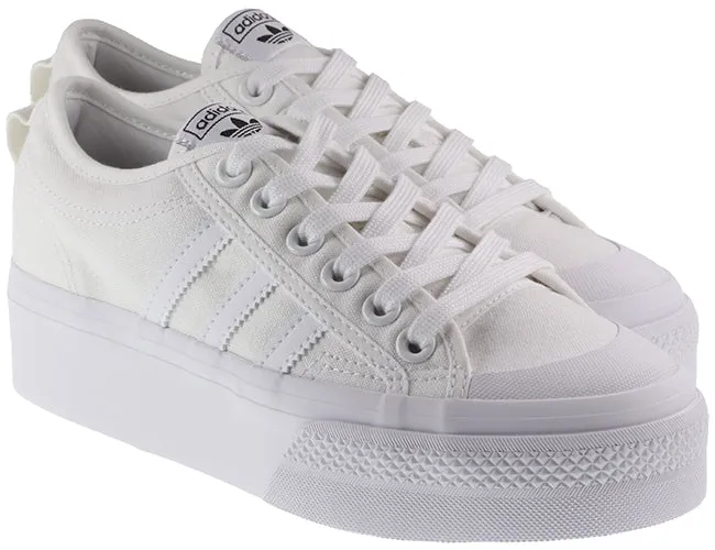 Adidas Originals Trainers Womens Nizza Platform Cloud White