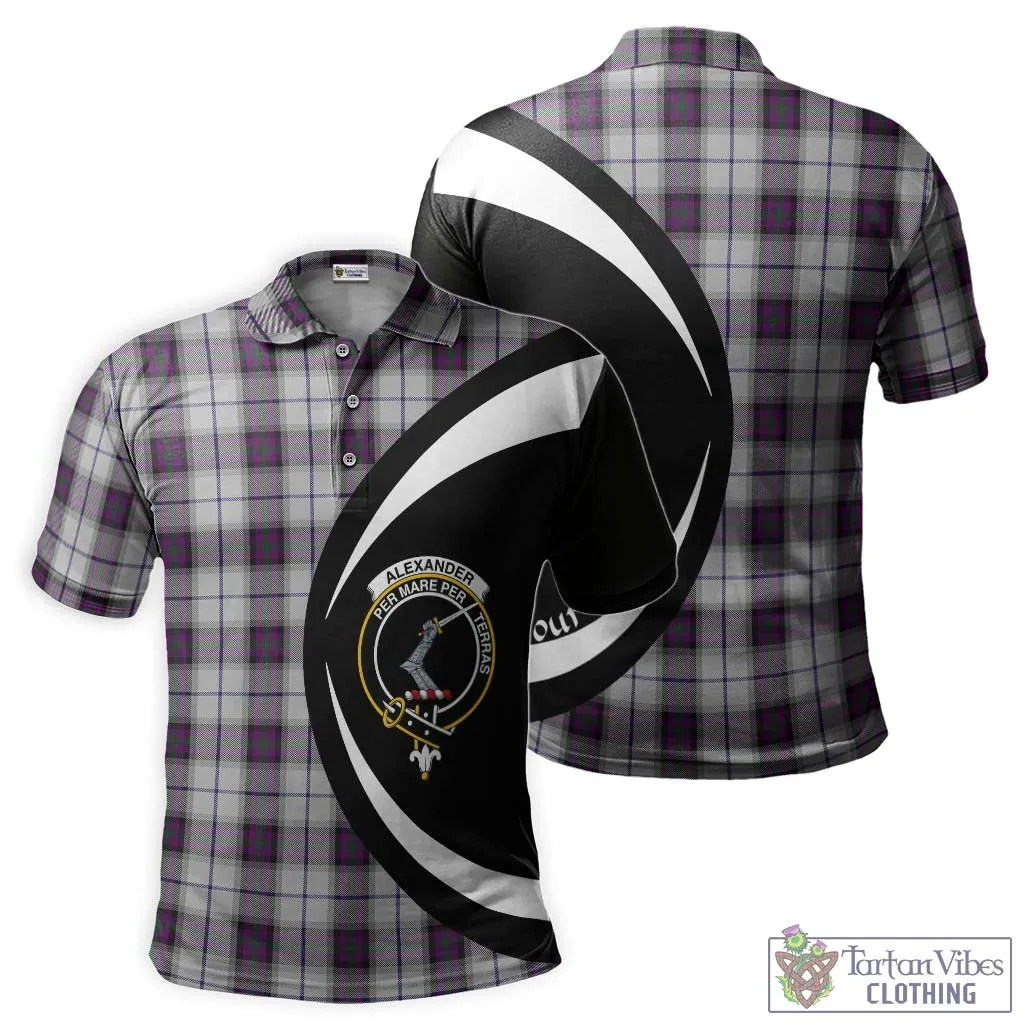 Alexander of Menstry Dress Tartan Men's Polo Shirt with Family Crest Circle Style