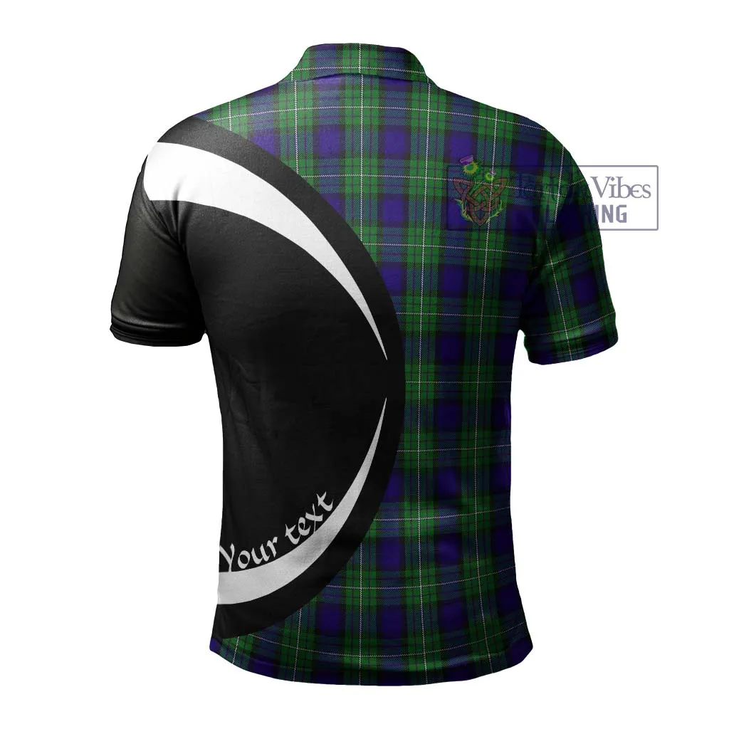 Alexander Tartan Men's Polo Shirt with Family Crest Circle Style