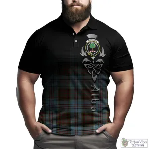 Anderson Ancient Tartan Polo Shirt Featuring Alba Gu Brath Family Crest Celtic Inspired