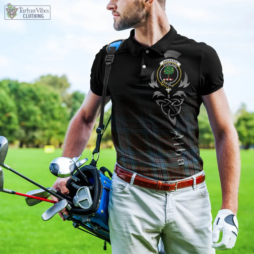 Anderson Ancient Tartan Polo Shirt Featuring Alba Gu Brath Family Crest Celtic Inspired