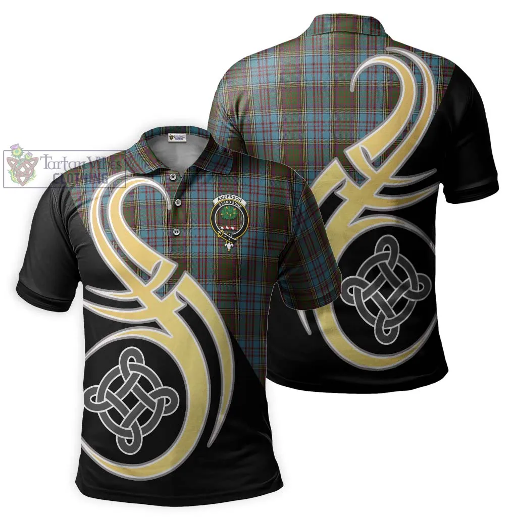 Anderson Tartan Polo Shirt with Family Crest and Celtic Symbol Style