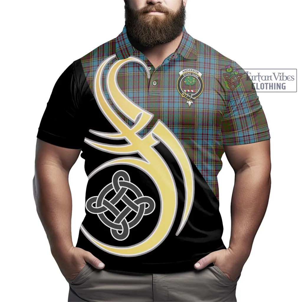 Anderson Tartan Polo Shirt with Family Crest and Celtic Symbol Style