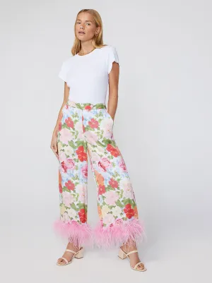 Apollo Painted Floral Feather Trousers