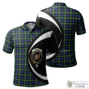 Baillie of Polkemmet Tartan Men's Polo Shirt with Family Crest Circle Style