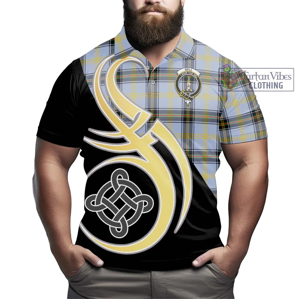 Bell of the Borders Tartan Polo Shirt with Family Crest and Celtic Symbol Style