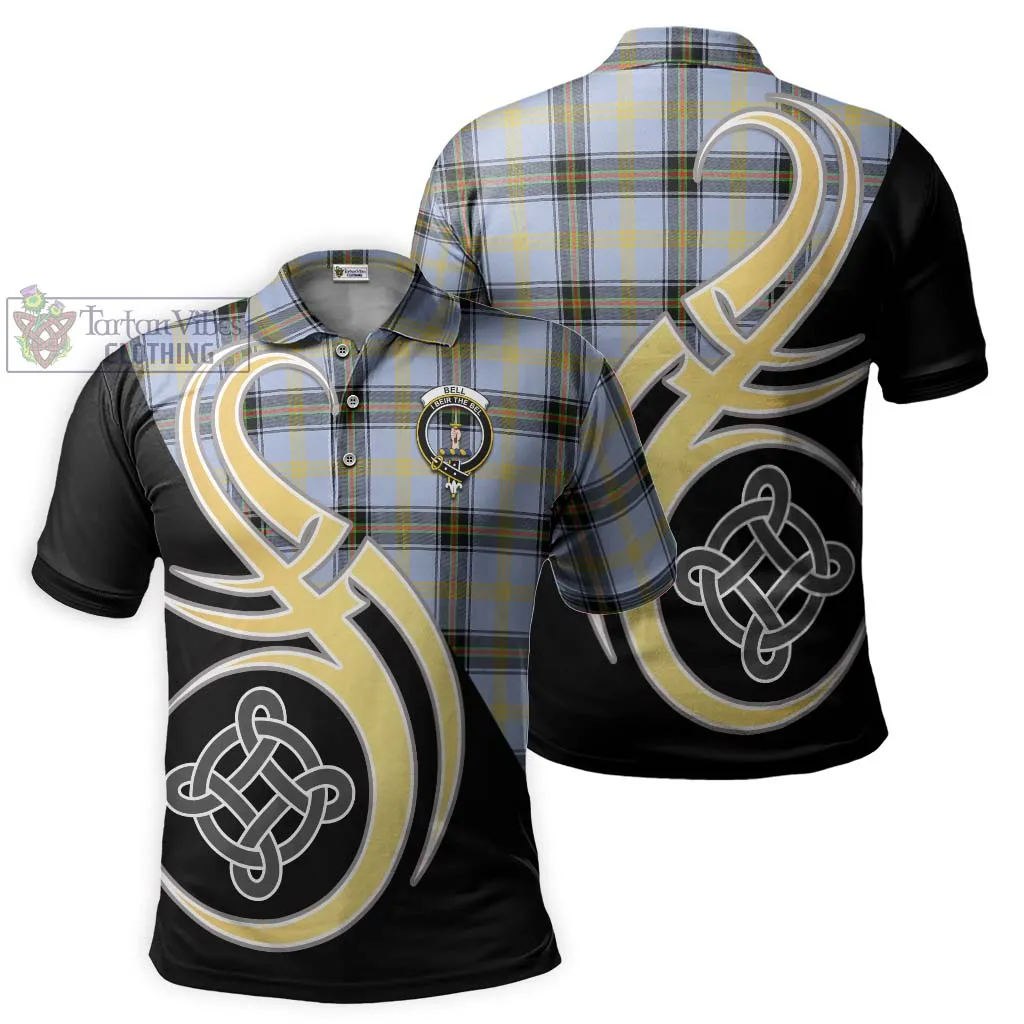 Bell of the Borders Tartan Polo Shirt with Family Crest and Celtic Symbol Style