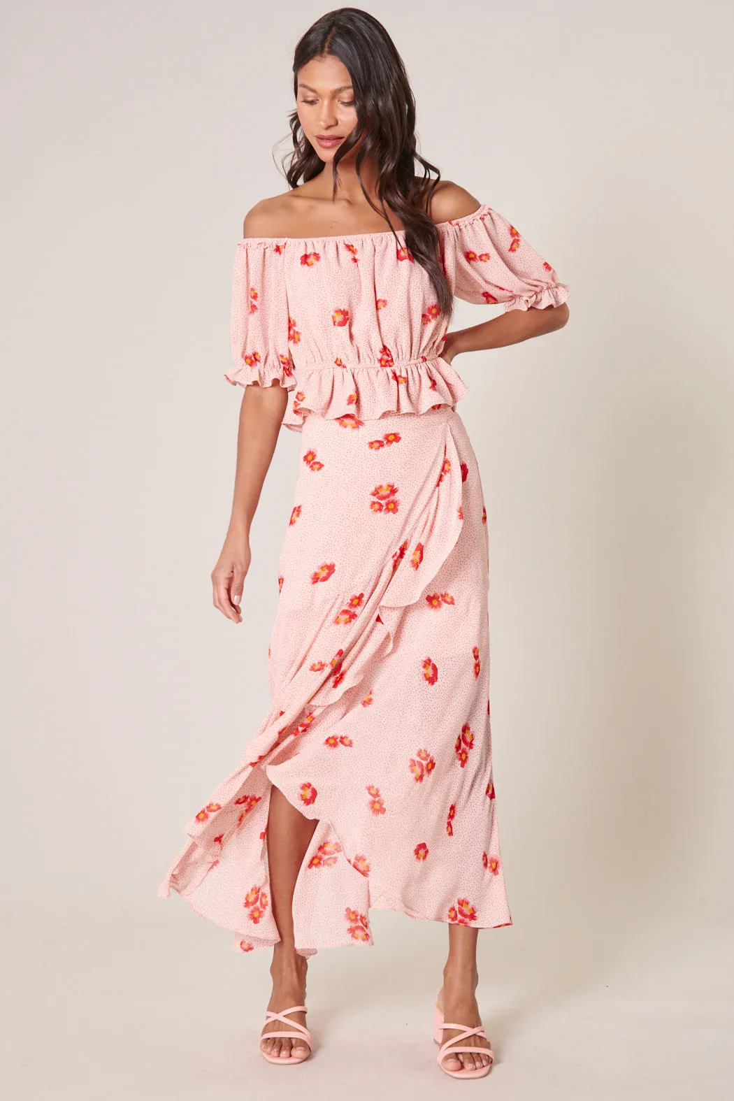 Besame Floral Saturated Love Midi Skirt