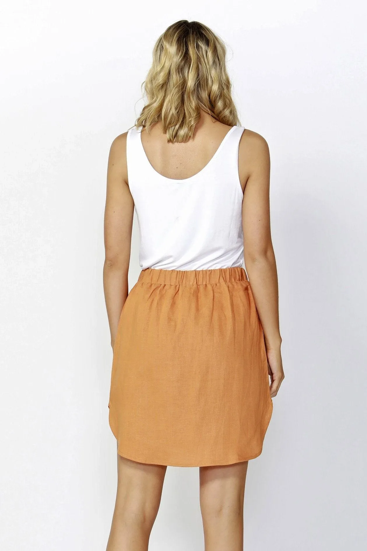 Betty Basics Duke Linen Skirt in Rust