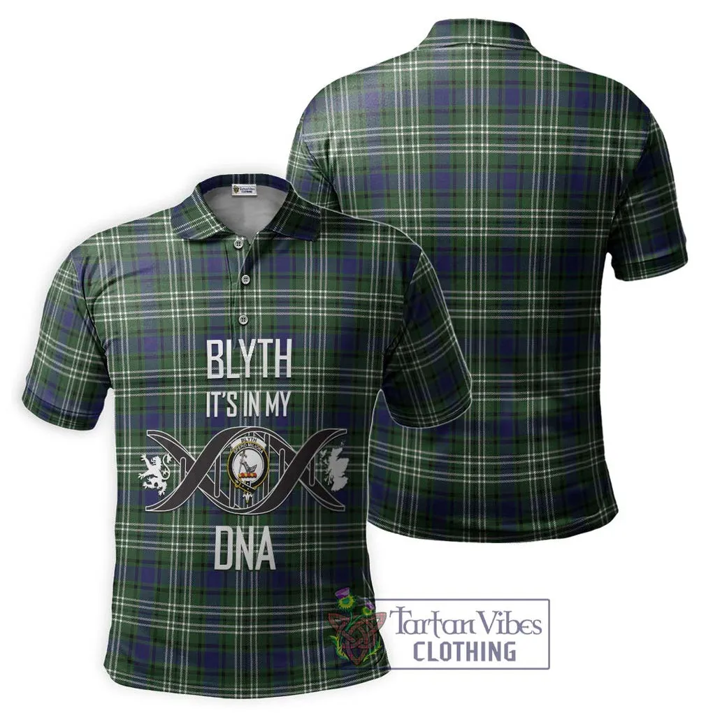 Blyth Tartan Polo Shirt with Family Crest DNA In Me Style