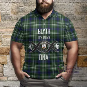 Blyth Tartan Polo Shirt with Family Crest DNA In Me Style