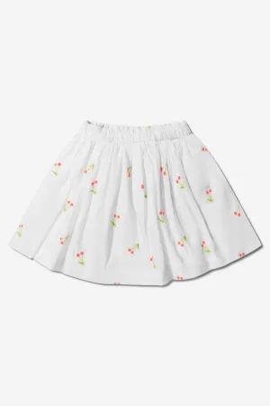 Bonpoint Girls Cotton Embroidered Cherry Skirt