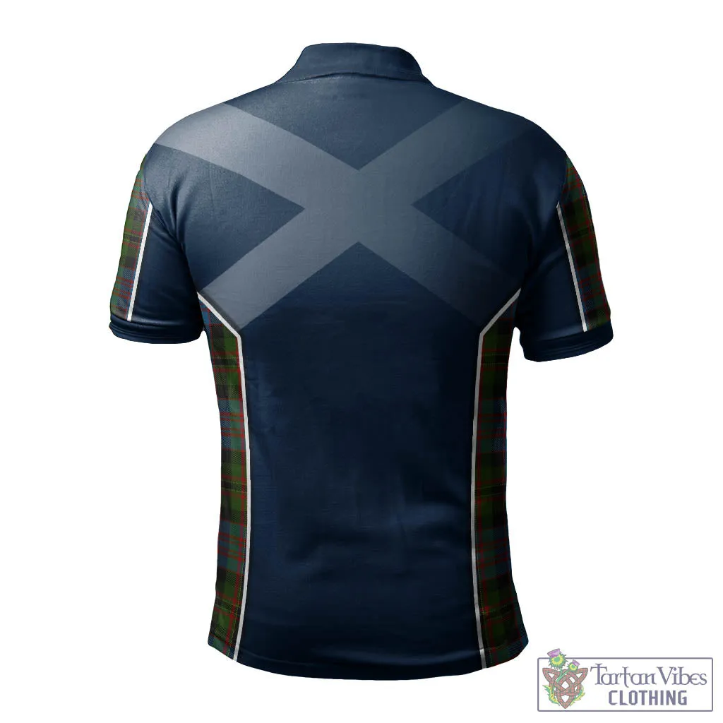 Bowie Tartan Men's Polo Shirt with Family Crest and Scottish Thistle Vibes Sport Style