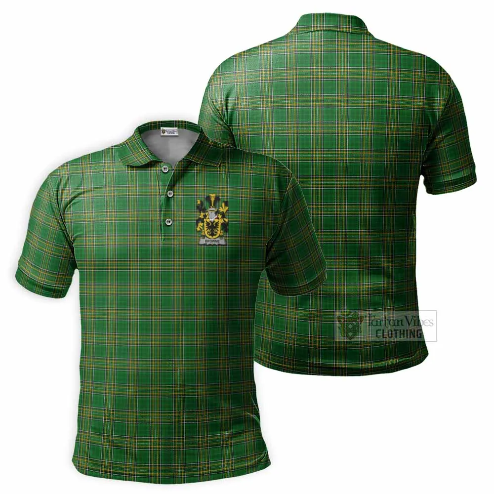 Browne Irish Clan Tartan Men's Polo Shirt with Coat of Arms