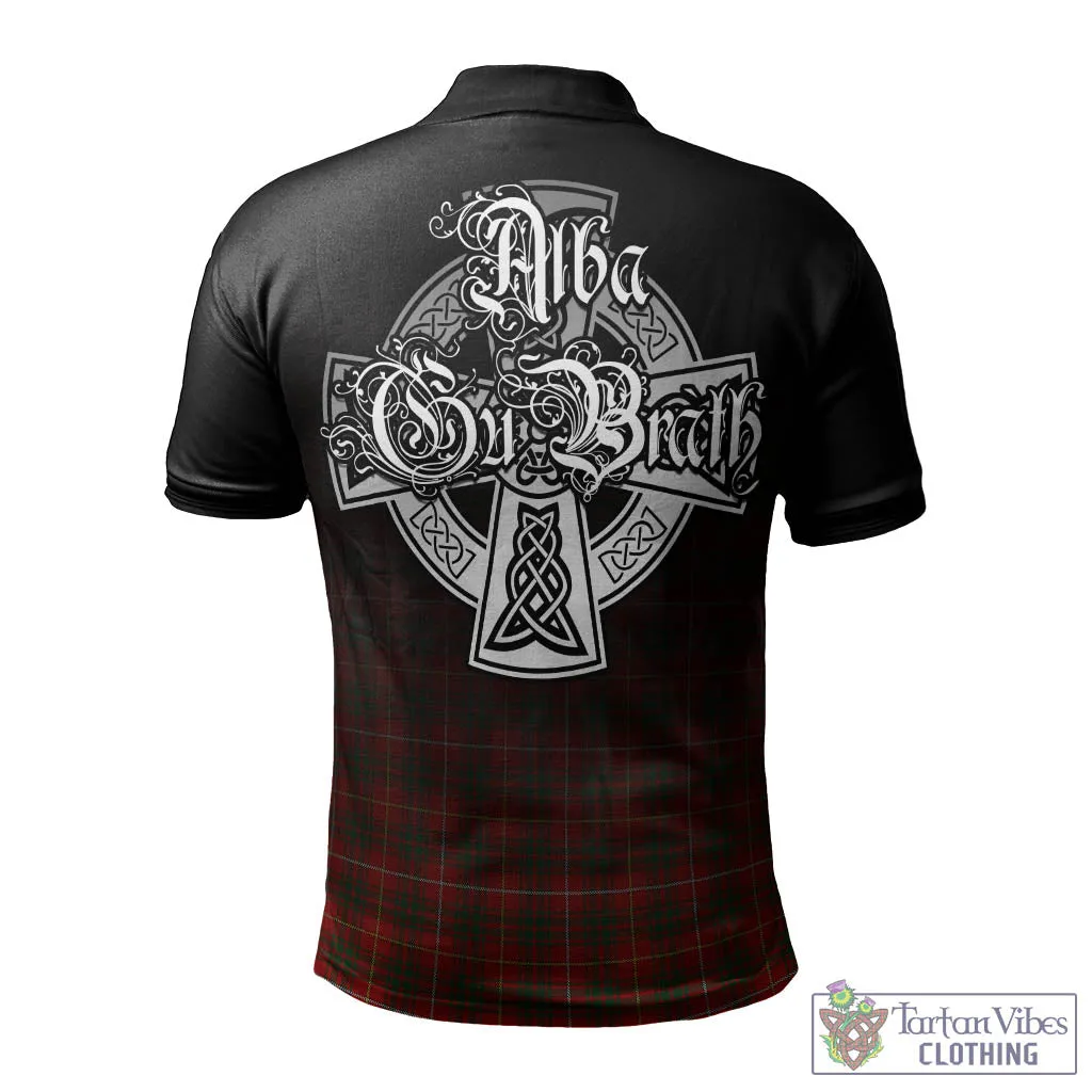 Bruce Tartan Polo Shirt Featuring Alba Gu Brath Family Crest Celtic Inspired