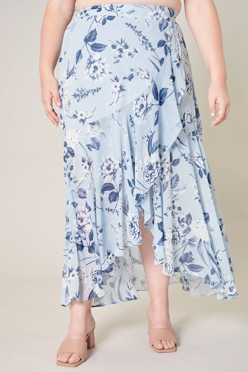 Cadaval Floral Saturated Love Midi Skirt Curve