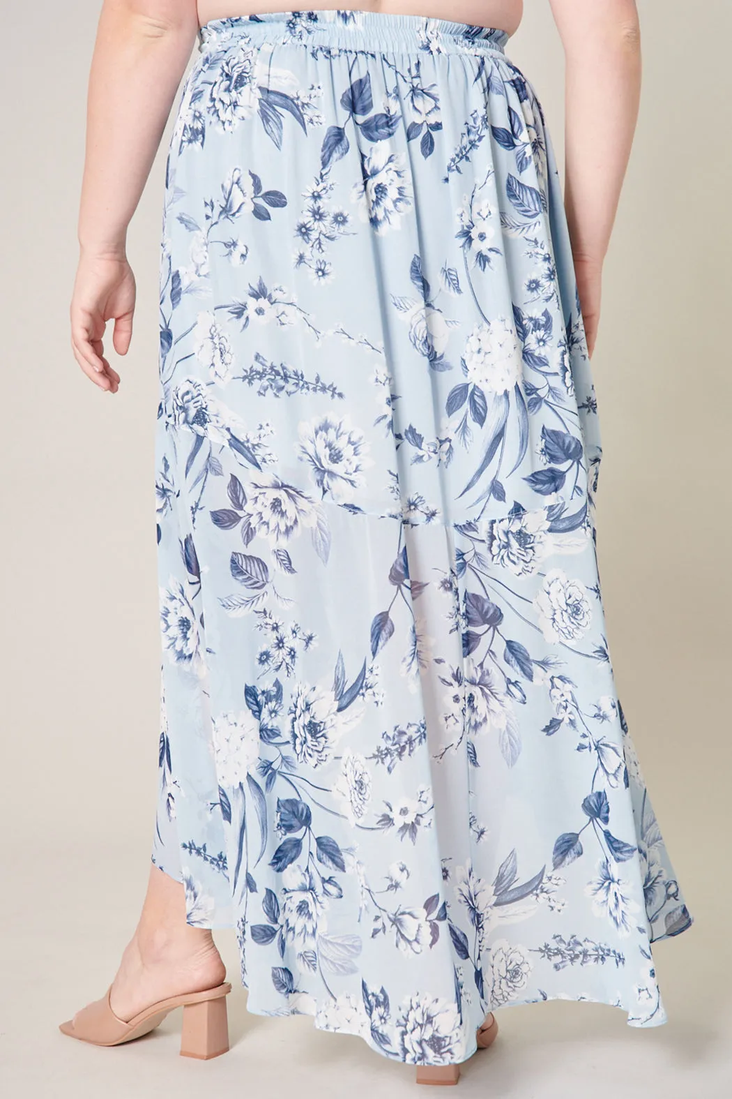 Cadaval Floral Saturated Love Midi Skirt Curve