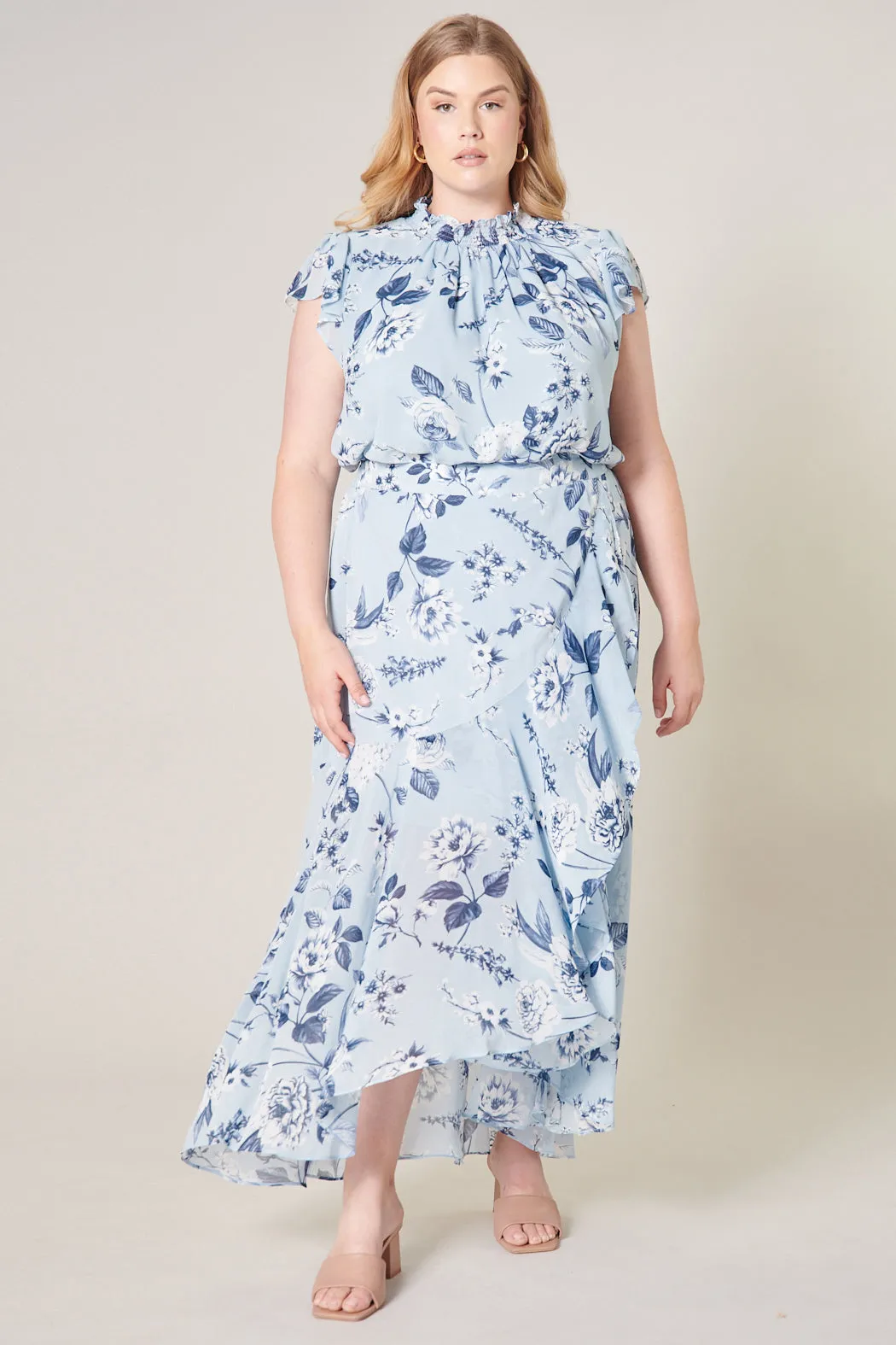 Cadaval Floral Saturated Love Midi Skirt Curve