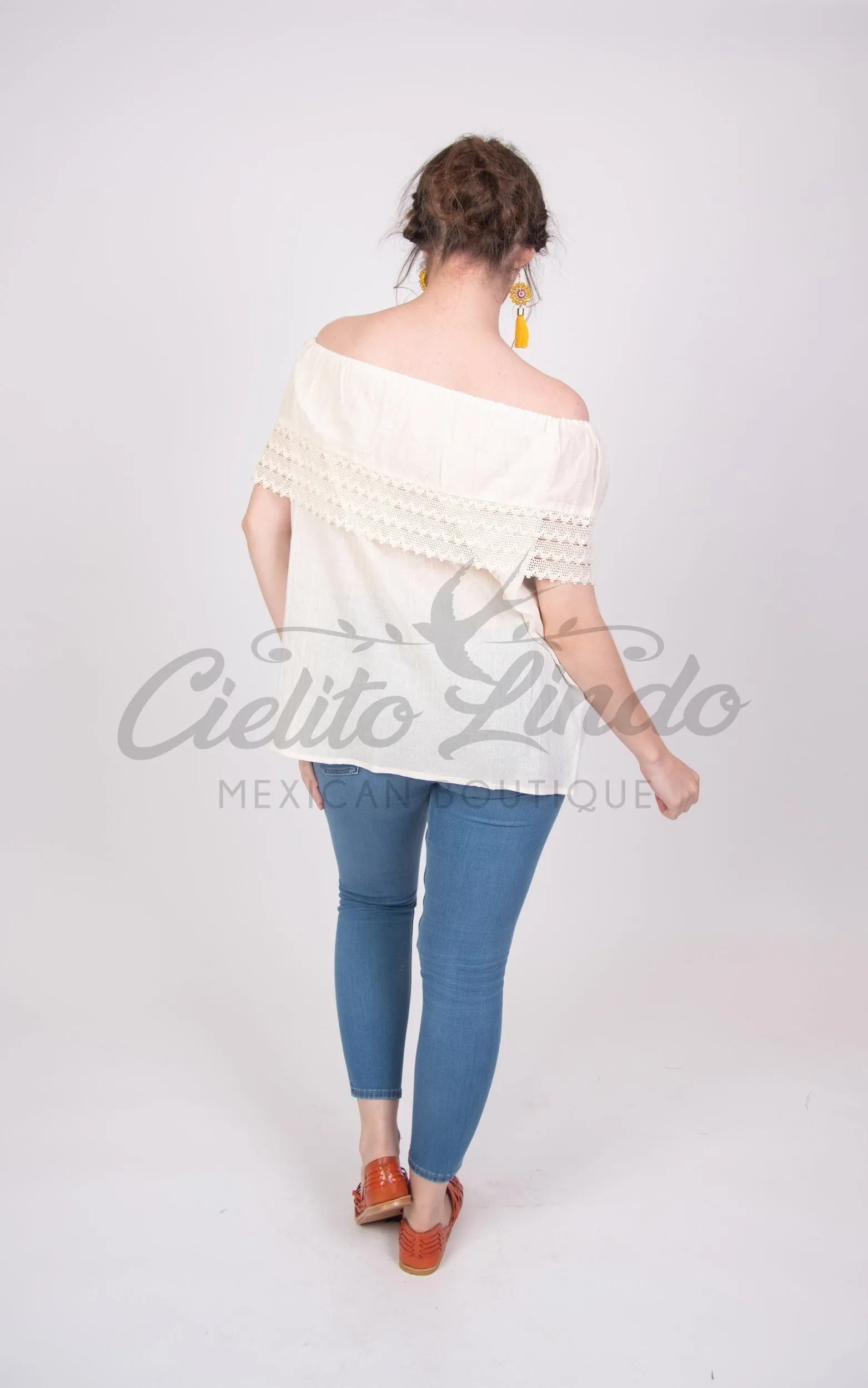 Campesina Off the Shoulder Blouse Cream