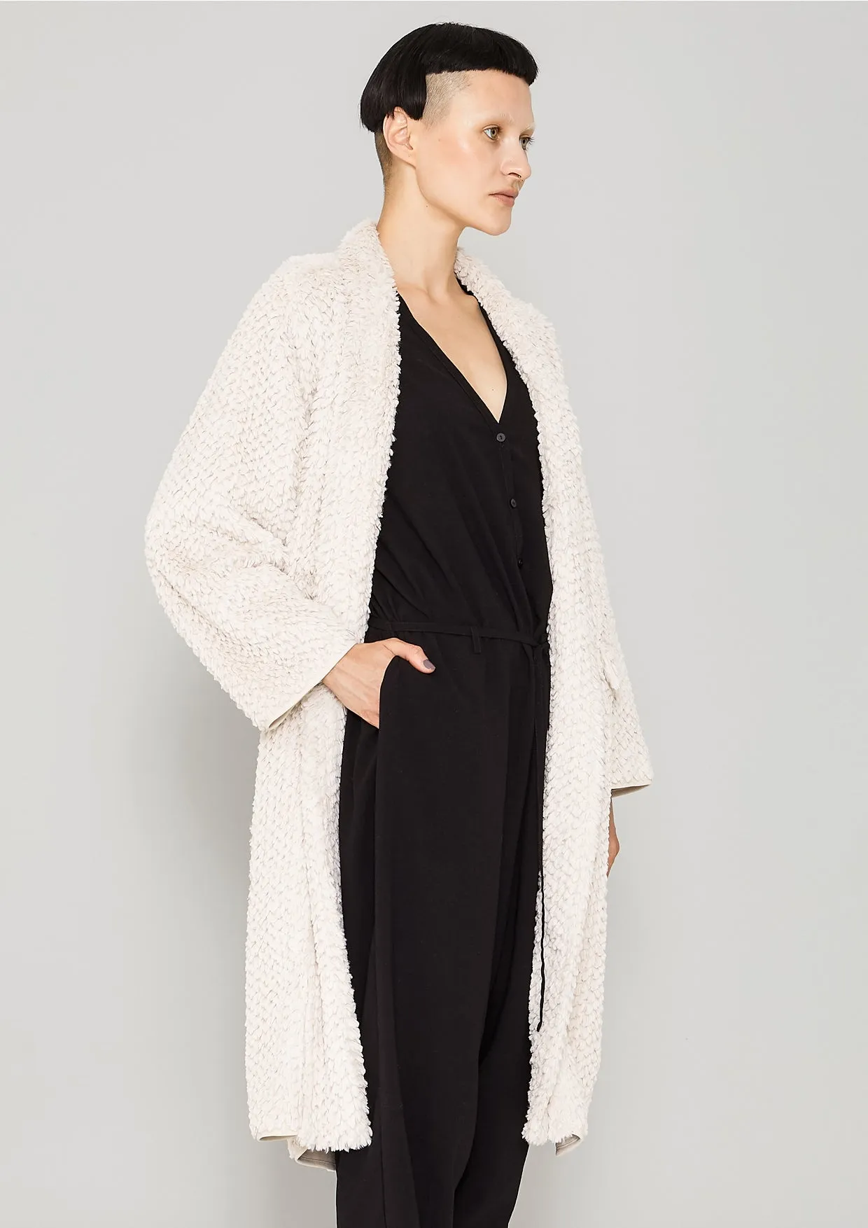 CARDIGAN - FAUX RHOMB FUR beige