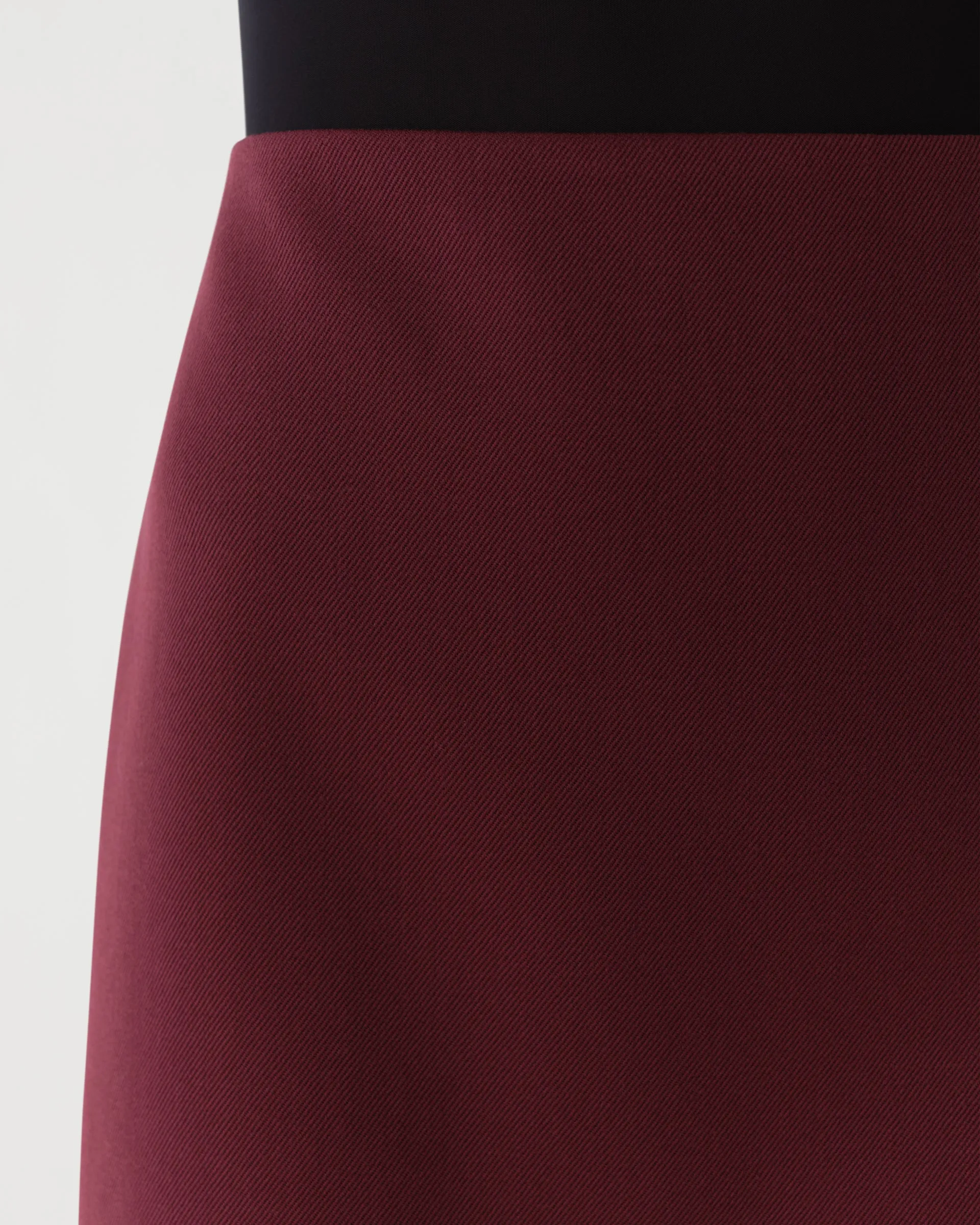 Cecily Skirt in Wool Twill, Burgundy