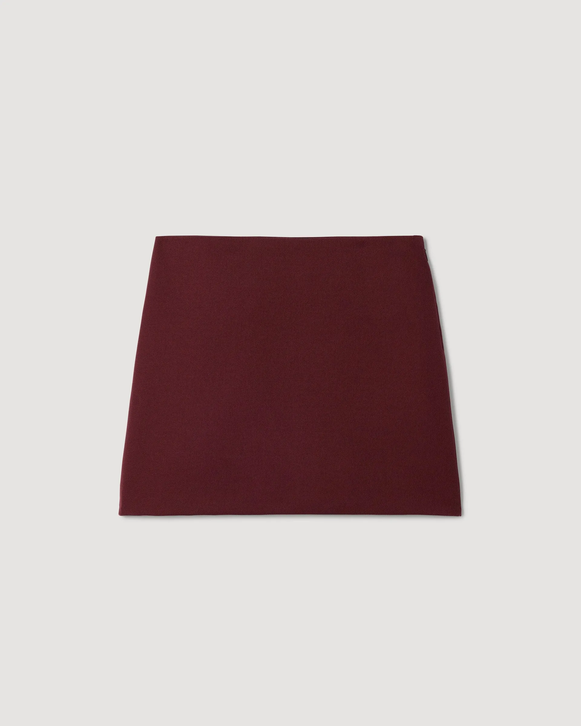 Cecily Skirt in Wool Twill, Burgundy