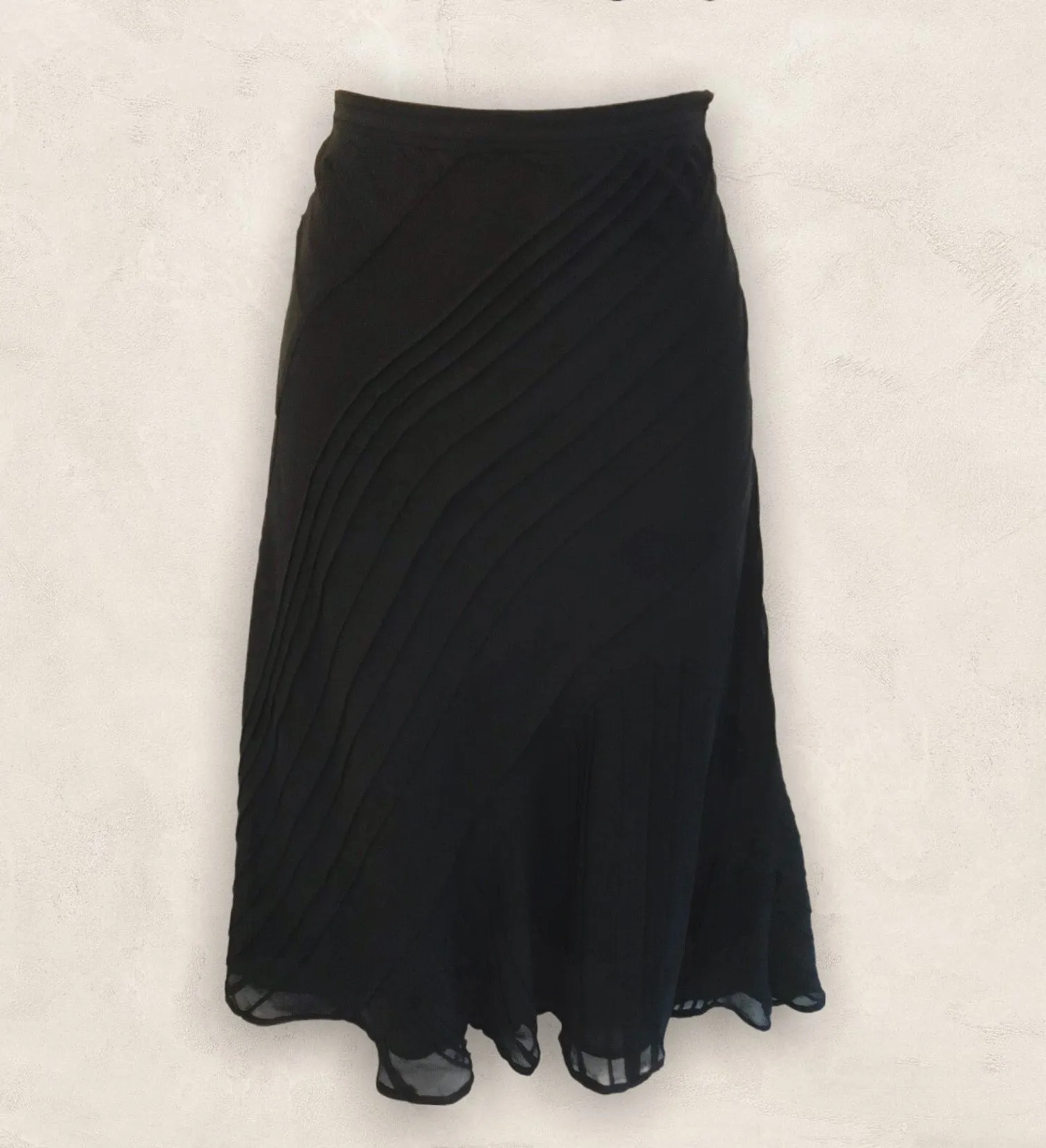 Coast Black Panelled Floaty Chiffon Skirt UK 10 US 6 EU 38