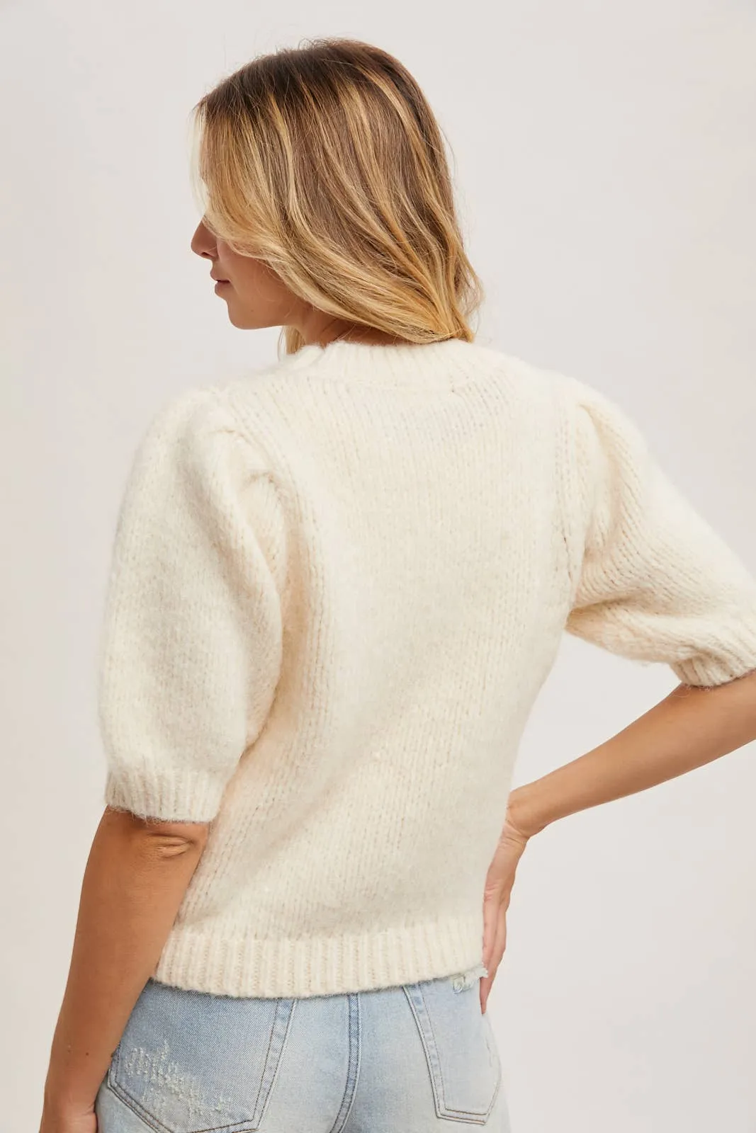 Cream Puff Short Sleeve Sweater