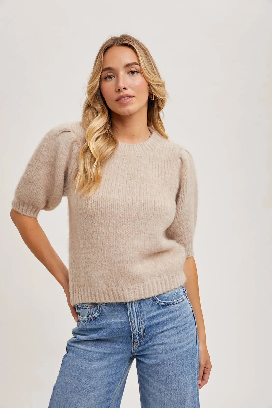 Cream Puff Short Sleeve Sweater