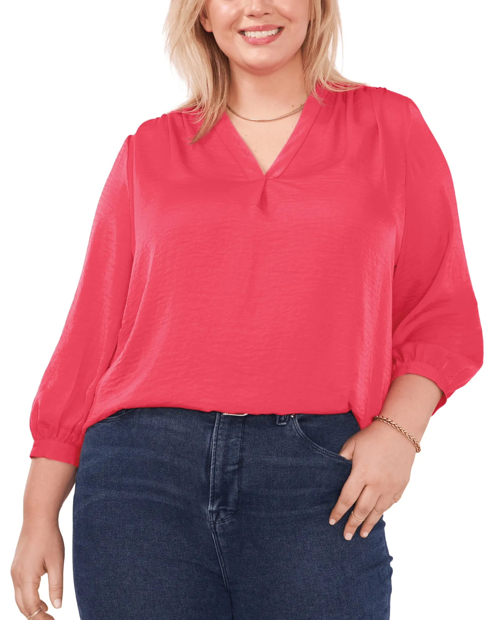 Everley V-Neck Blouse | GERANIUM