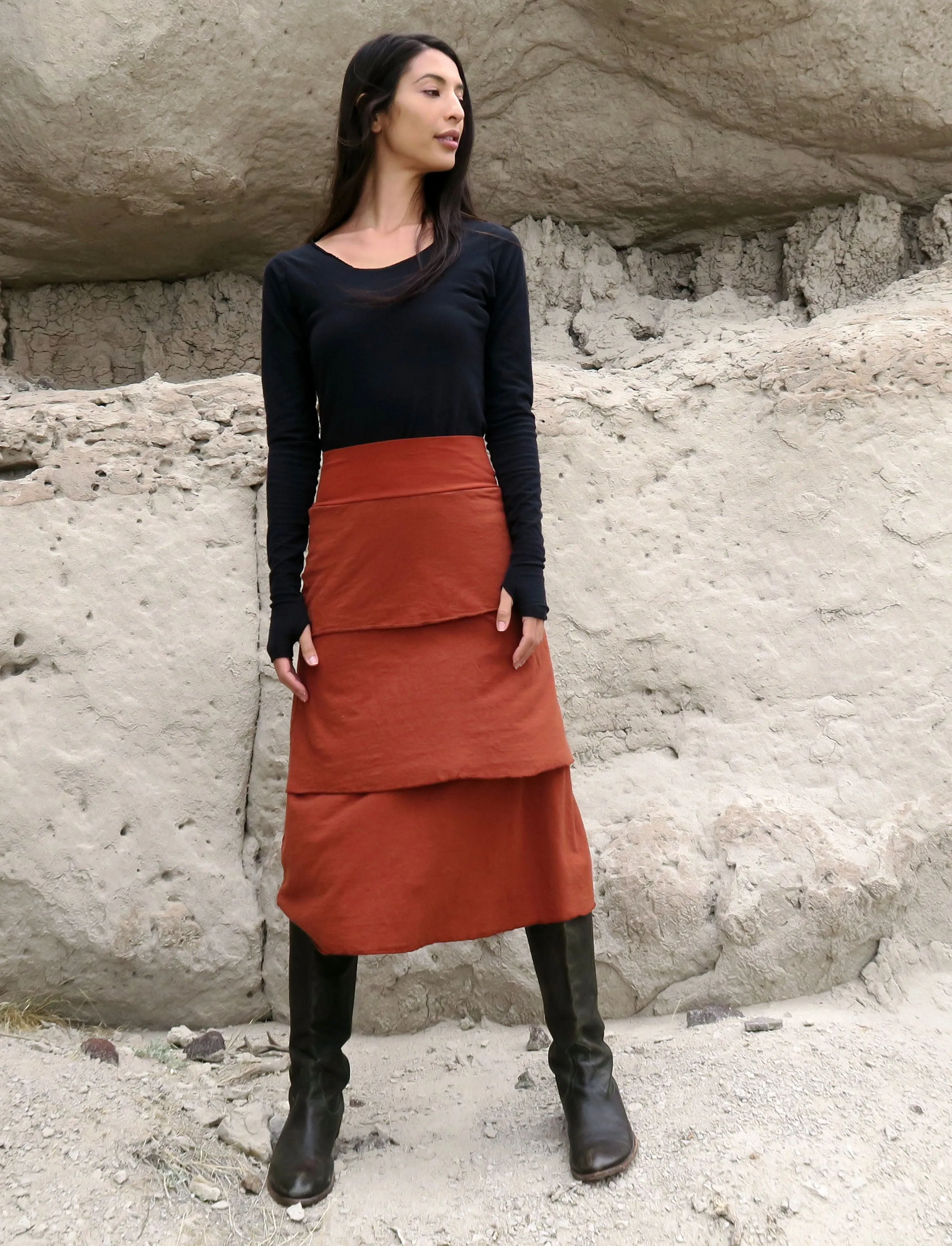 Fountain Simplicity Below Knee Skirt