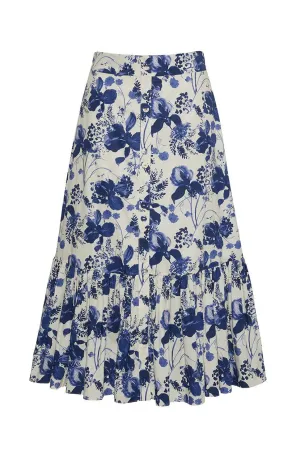 Georgica Long Skirt Eve Blue Hanging Orchids