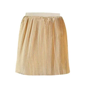 GIRLS PLEATED MIDI SKIRT - GOLD