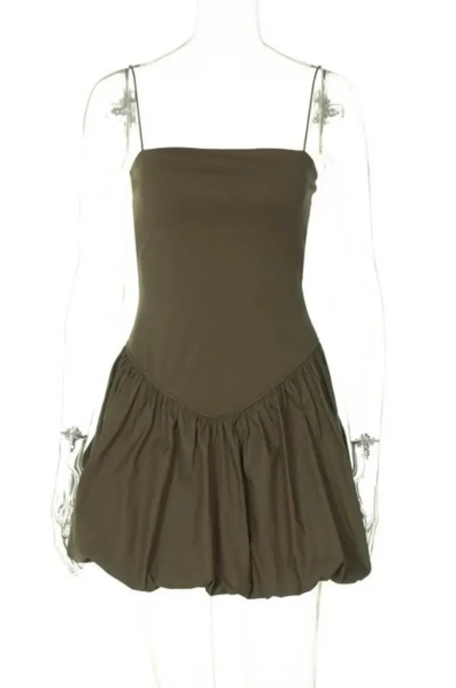 Kina -  Green Strapless suspender dress