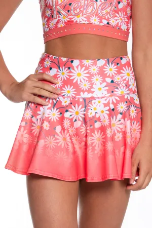 Legendary Flouncy Skirt in Sweet Coral Daisy