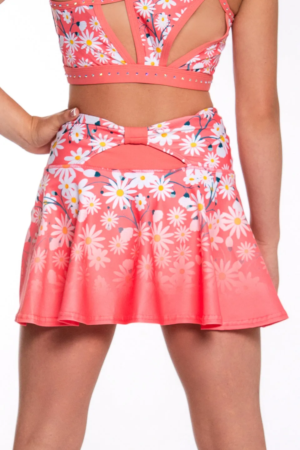 Legendary Flouncy Skirt in Sweet Coral Daisy