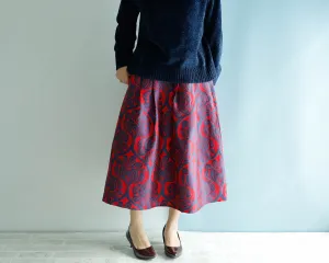 <S17C80>COVENT GARDEN WOVEN RED Skirt  -Length 80cm