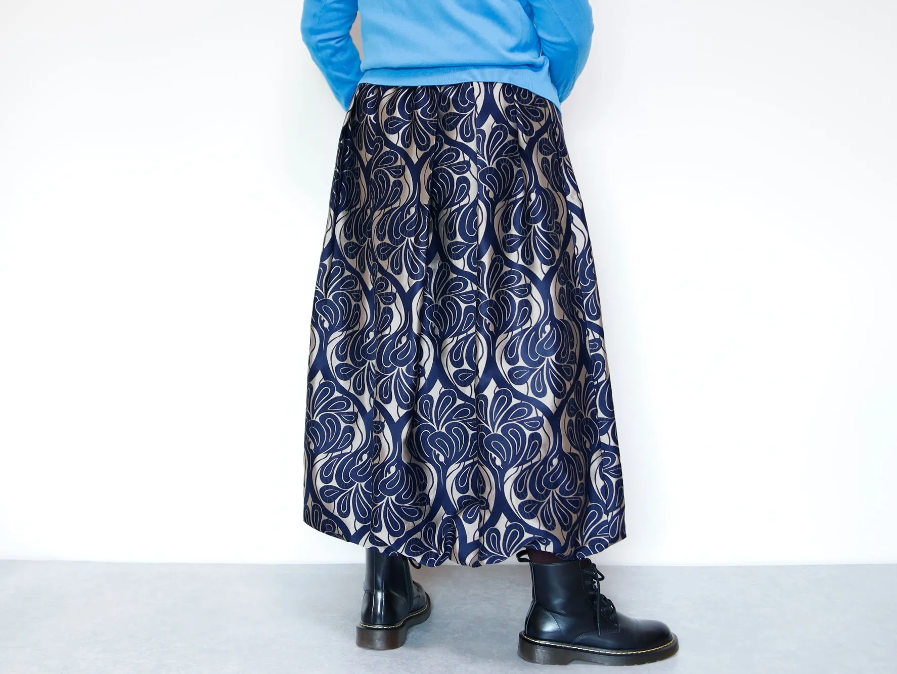 <S42CG>COVENT GARDEN WOVEN GRAY BALLOON Skirt