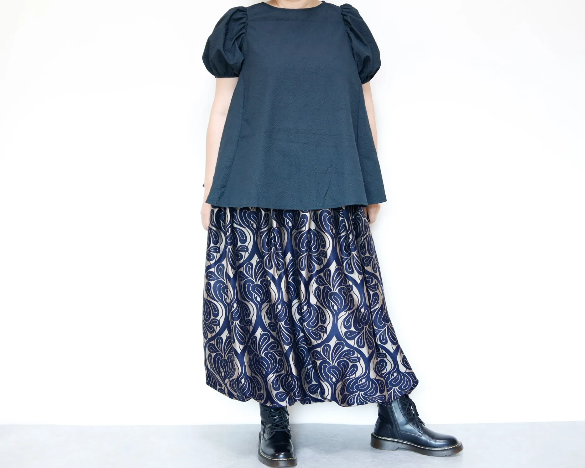 <S42CG>COVENT GARDEN WOVEN GRAY BALLOON Skirt