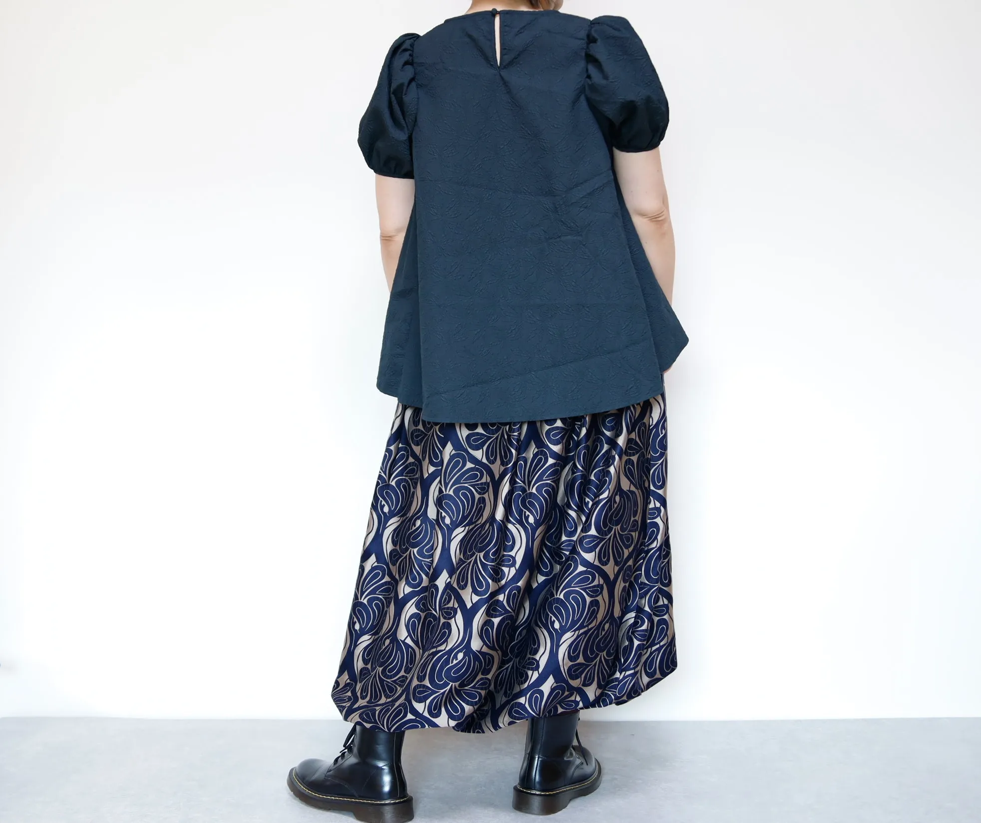 <S42CG>COVENT GARDEN WOVEN GRAY BALLOON Skirt