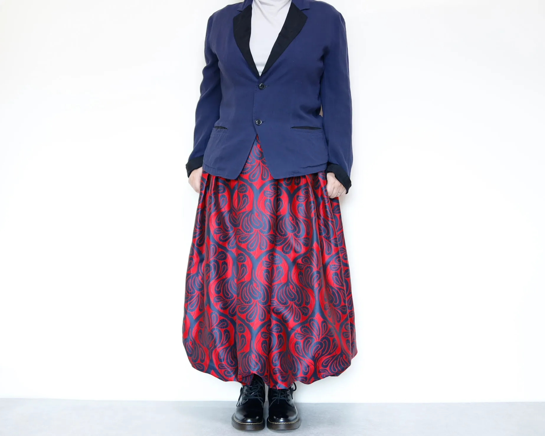 <S42C>COVENT GARDEN WOVEN RED BALLOON Skirt