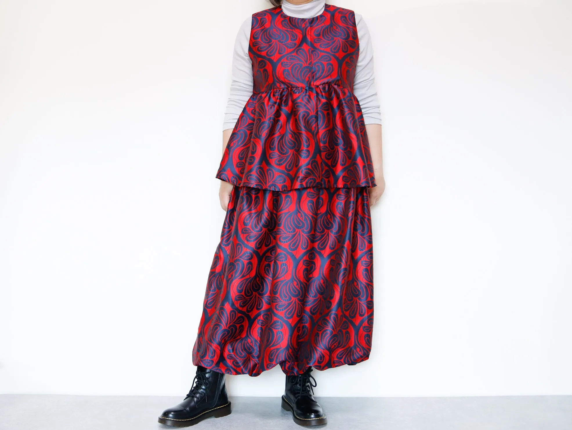 <S42C>COVENT GARDEN WOVEN RED BALLOON Skirt