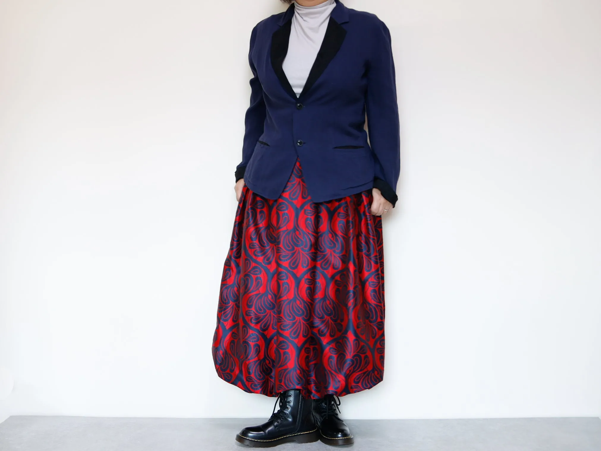 <S42C>COVENT GARDEN WOVEN RED BALLOON Skirt