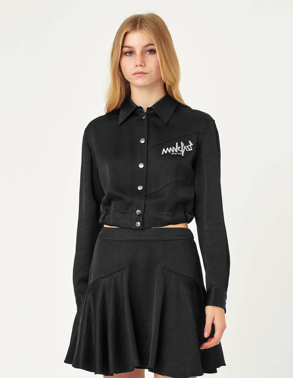 MARK FAST Women Black A-line Yoke Skirt