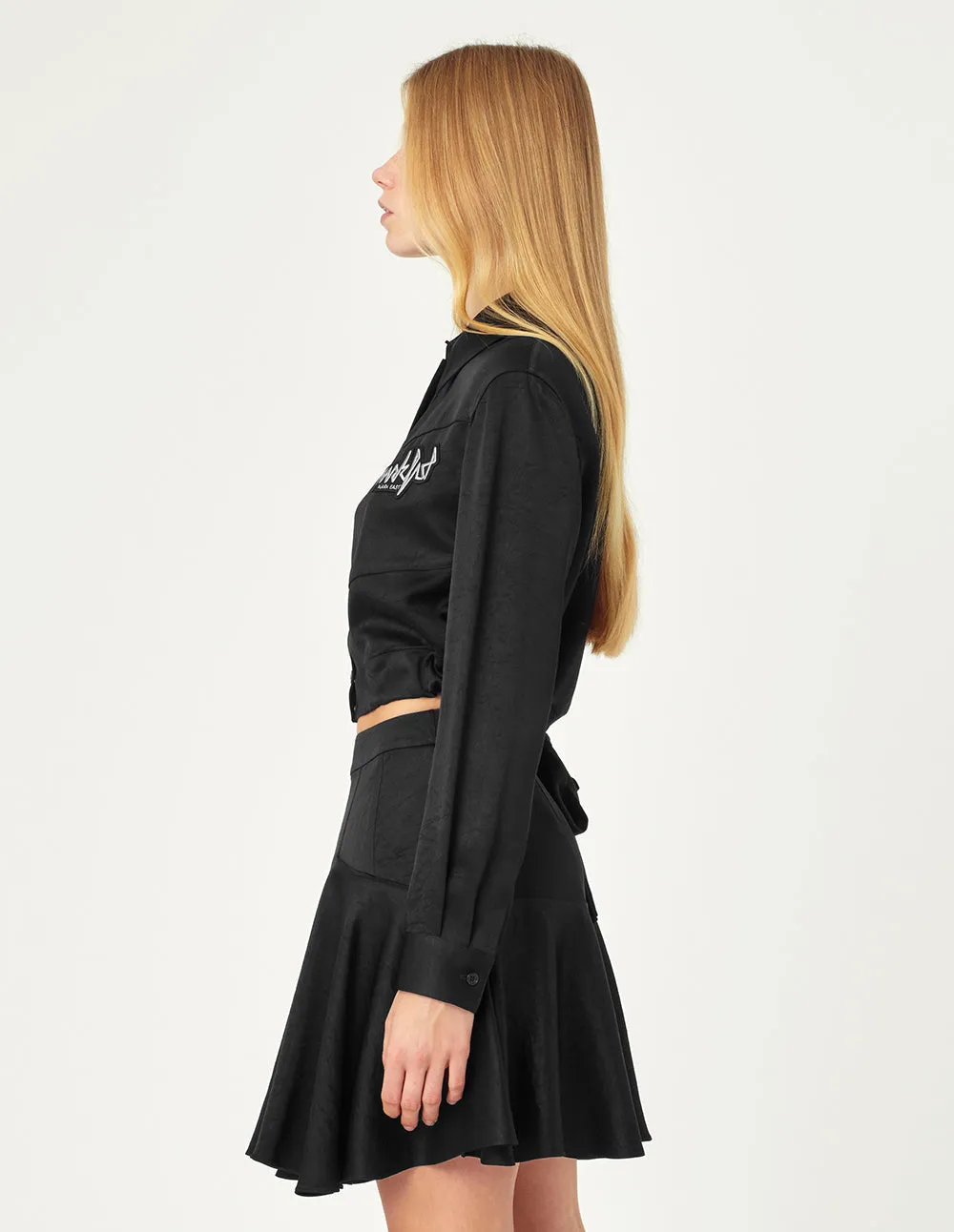 MARK FAST Women Black A-line Yoke Skirt