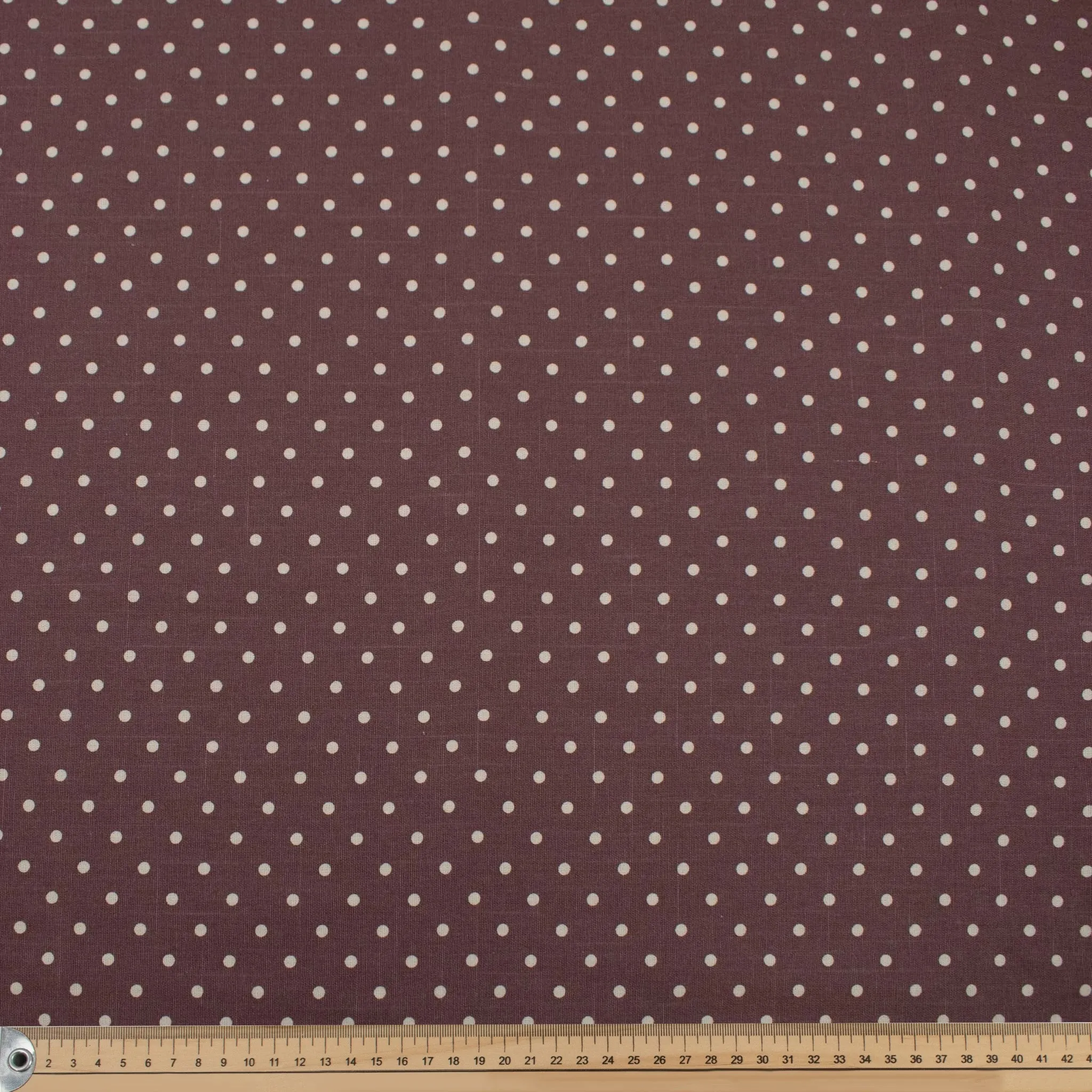 Mauve Natural Medium Dots Cotton Canvas Print