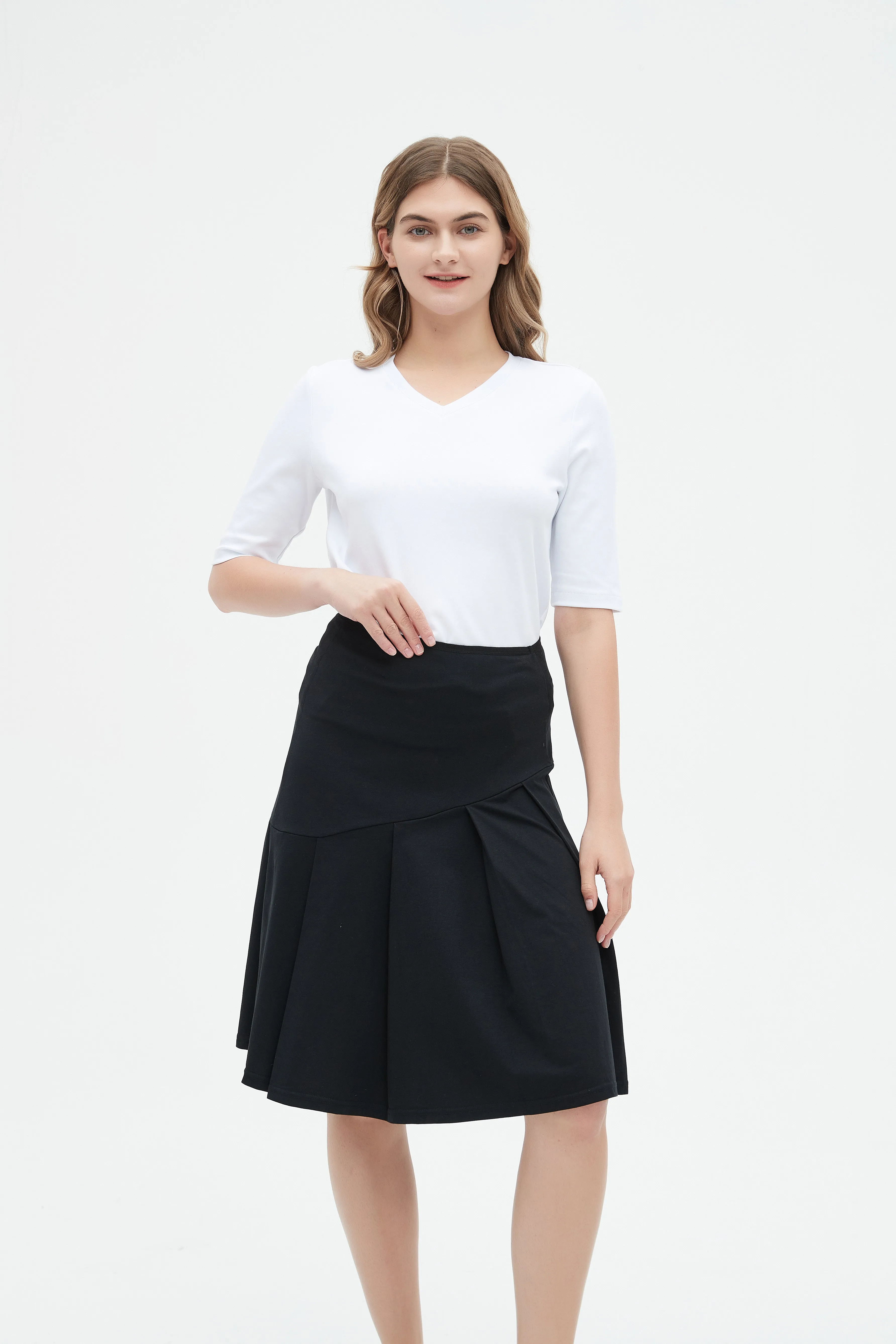 MM COTTON HALF PLEAT - BLACK