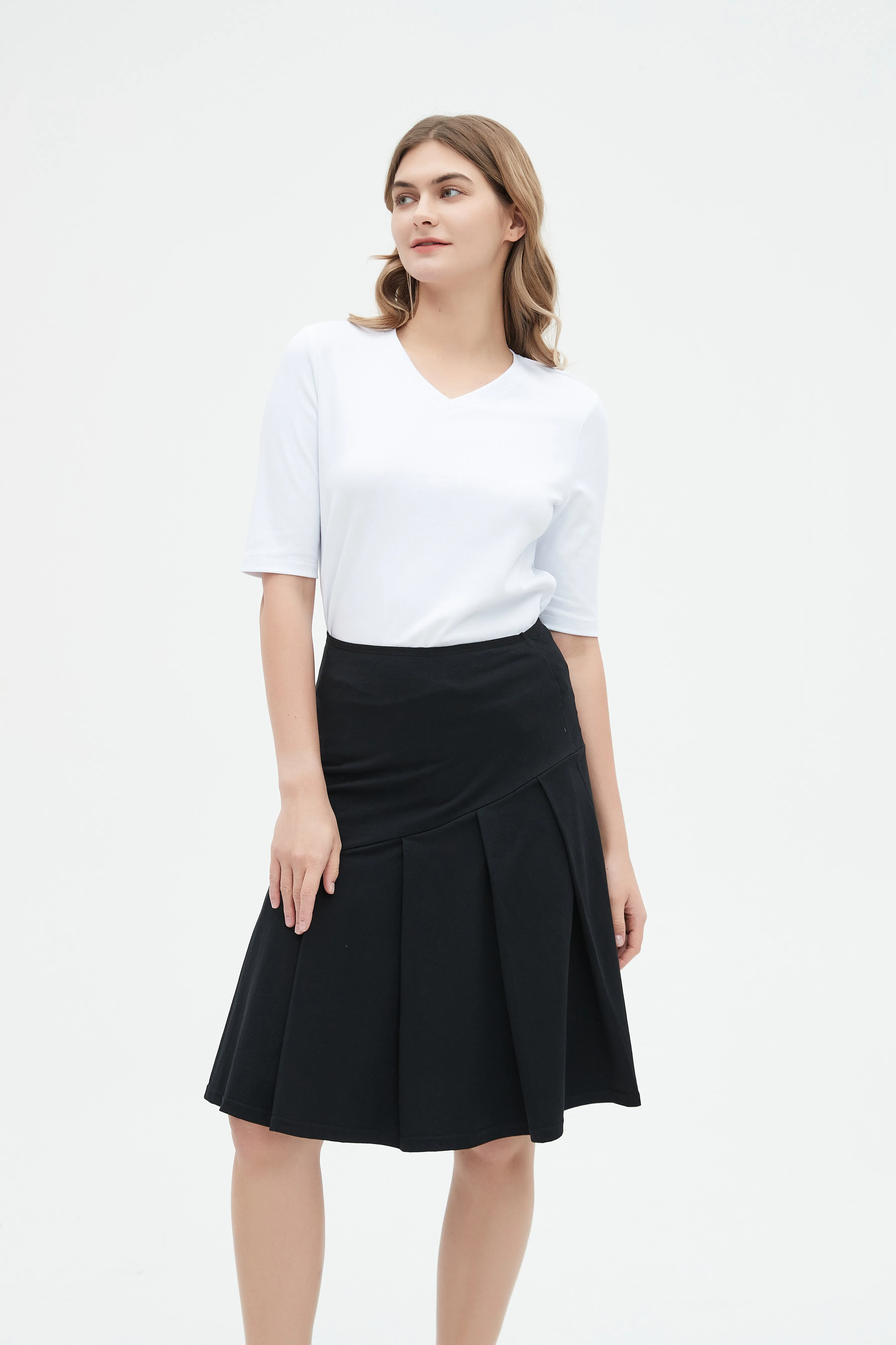 MM COTTON HALF PLEAT - BLACK