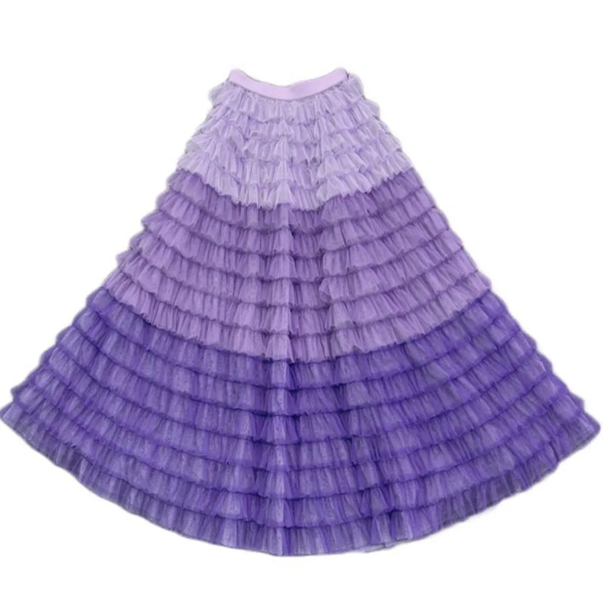 Ombre Colours Ruffle Maxi Skirt