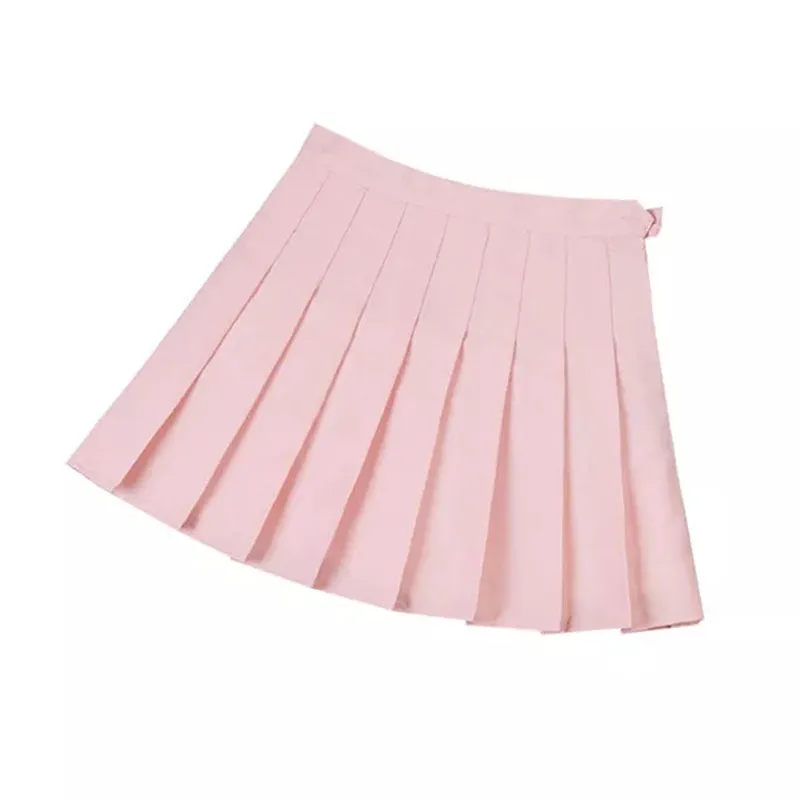 Pink Pleated Mini Skirts